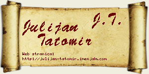 Julijan Tatomir vizit kartica